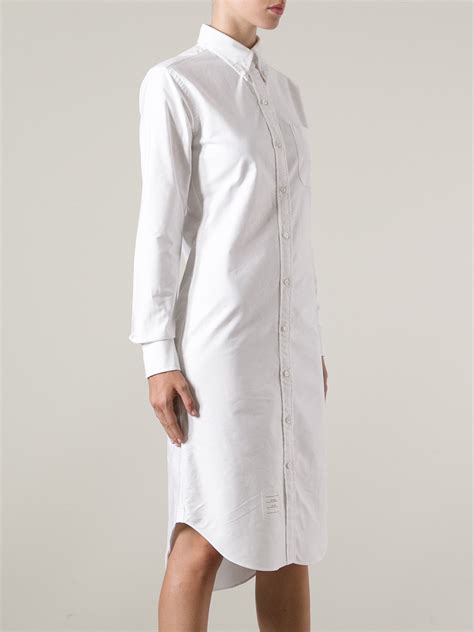 Thom Browne Oxford Shirt Dress In White Lyst