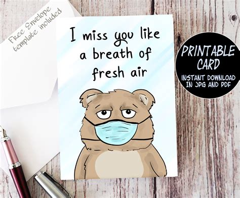 There are two different designs available below: Printable Card Thinking of You Miss You Card Funny Card | Etsy