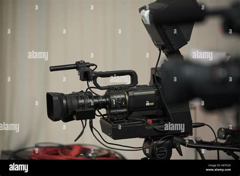 Video Camera In Tv Studio Stock Photo Alamy