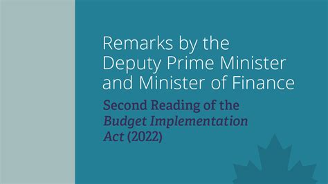 Remarks By The Deputy Prime Minister And Minister Of Finance For The