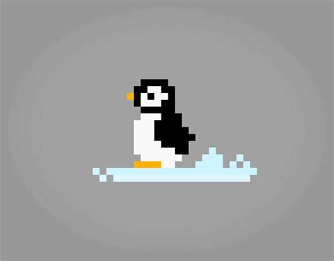 Pingüino De Píxeles De 8 Bits Animales Para Activos De Juego Y