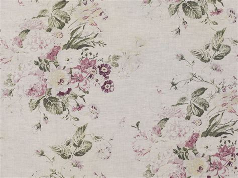 Cabbages Roses Constance Multi Fabric Rose Print Fabric Natural Linen Fabric Shabby Chic