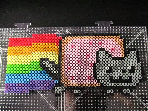 Nyan Cat Perler Bead By Kittyespeon On Deviantart Easy Perler Beads Ideas Nerdy Perler Beads