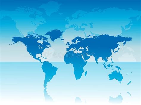 World Map On Blue Background Stock Vector Image 13261586