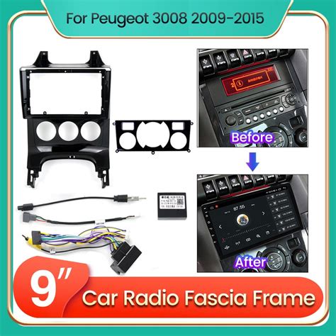 Car Radio Fascia Frame For Peugeot 3008 2009 2010 2011 2012 2015 With