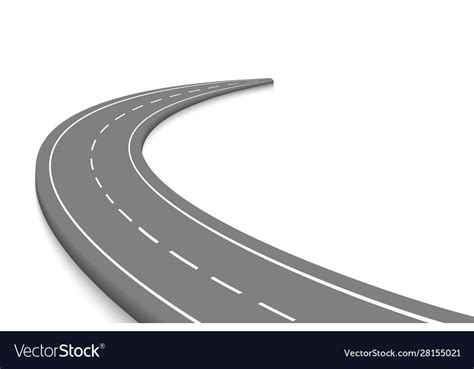 Winnding Curve Road Isolated Royalty Free Vector Image