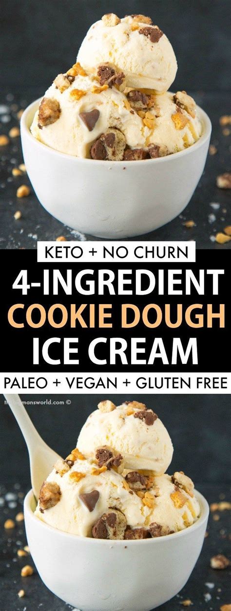 Mix all the ingredients together. No Churn Keto Low Carb Cookie Dough Ice Cream Recipe made ...