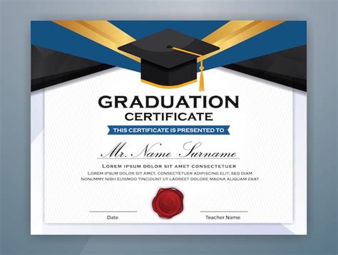 Premium Vector Graduation Certificate Template