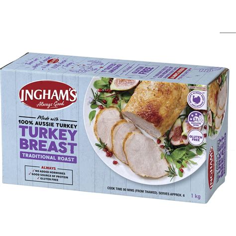Ingham S Frozen Turkey Breast Traditional Roast 1kg Woolworths