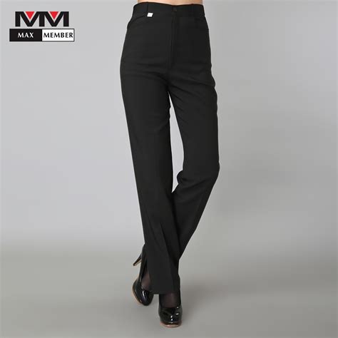 Black Work Wear Pants For Women Hotel Worker Long Straight Pants