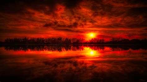 Wallpaper 2560x1440 Px Landscapes Nature Reflections Sunset