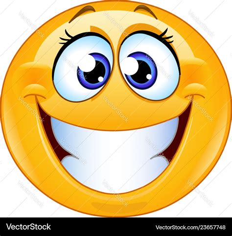 Grinning Female Emoticon Royalty Free Vector Image