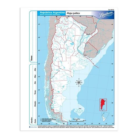 Los mapas son dibujos o esquemas que tienen la función de representar a un territorio sobre una determinada superficie de dos dimensiones. Mapa Rivadavia Argentina, político, N° 3 - Mis Útiles