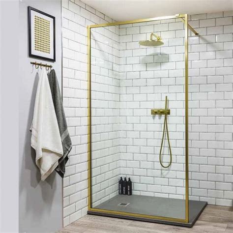 Buy Drench Border Metallic Brushed Shower Screens Room H2o