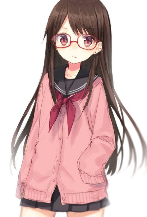 Brown Hair Anime Girl With Glasses Anime Wallpaper Hd