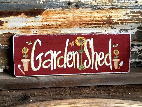 Garden Shed Signwooden Garden Signwooden Custom Signcustom Garden