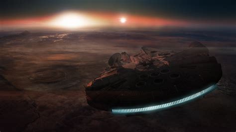 Download Jakku Star Wars Sunset Millennium Falcon Star Wars Movie