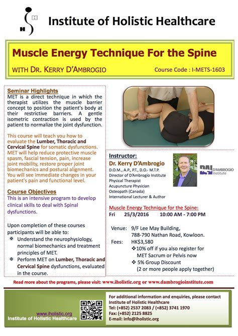 Muscle Energy Technique For The Spine With Dr Kerry Dambrogio
