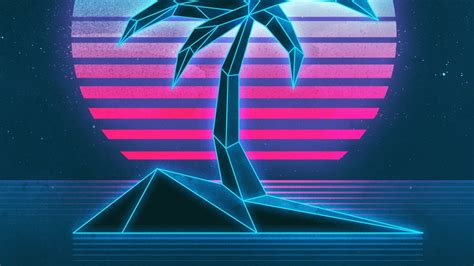 Neon Palm Tree 3d Illustration Hd Vaporwave Wallpapers
