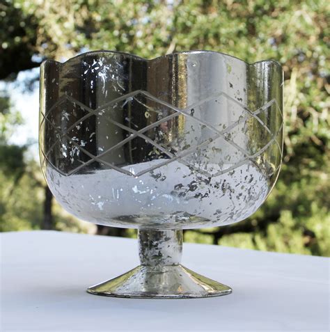Indi Compote Vase Urn Silver Mercury Glass Vase 12 Available For Rental 7 75 X 7