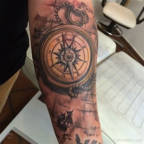 Compass And Brown Map Tattoo Tattoos Designs