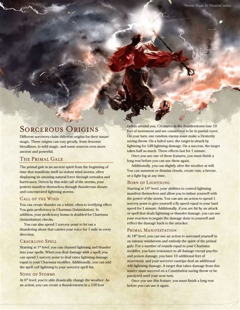 Elemental Sorceries By Boltnine Homebrew Thunder Thanes Dungeons