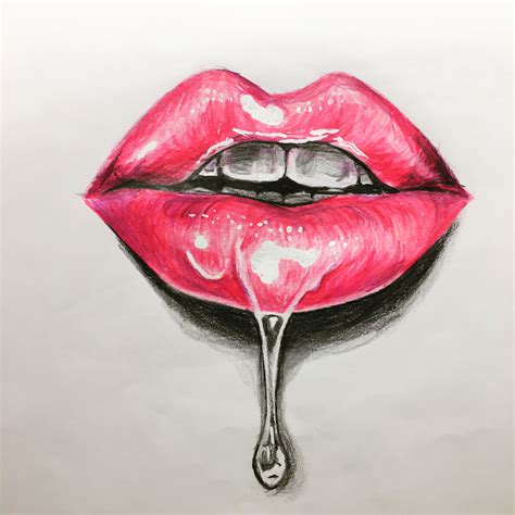 Lips Drawing Acryl
