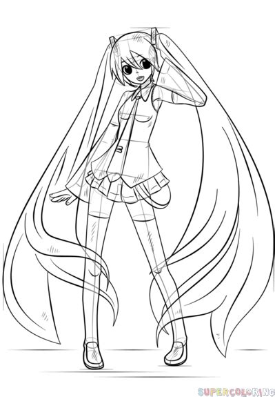 How To Draw Hatsune Miku Step By Step Drawing Tutorials