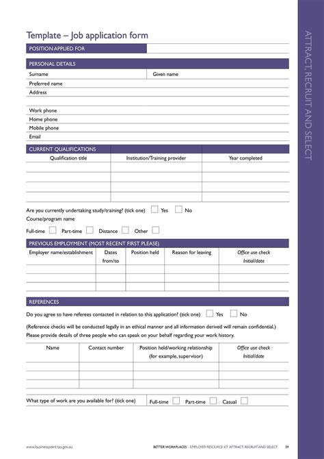 Free Employment Job Application Form Templates Printable Template Lab