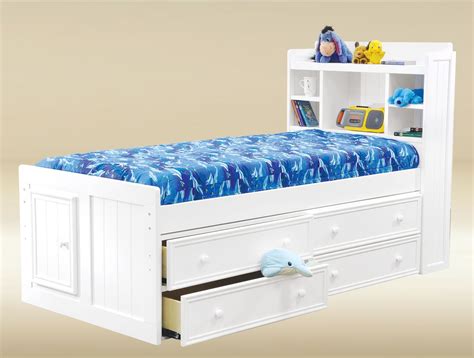 Shop The Toledo White Twin Size Captains Bed On