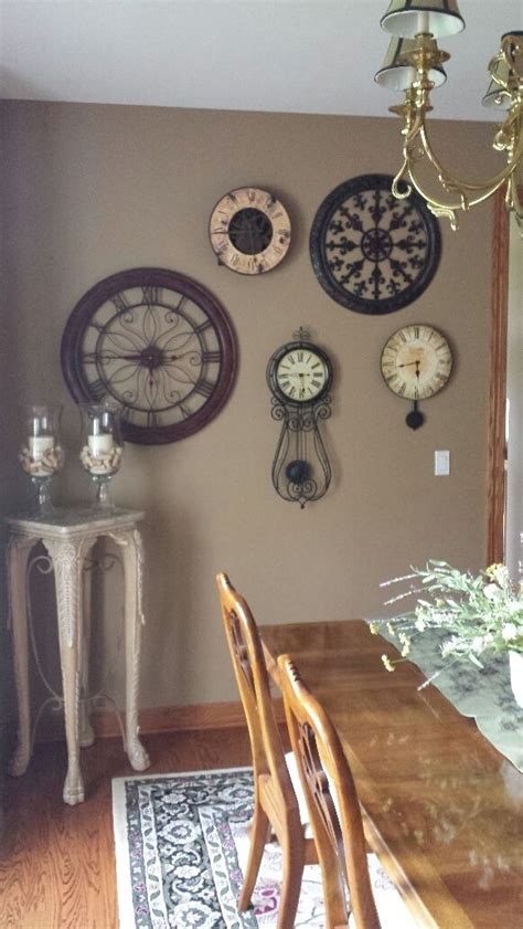 Clock Wall In Dining Room Clock Decor Wall Clock Collage Cozy