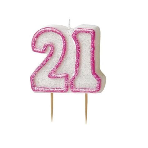 Pink Glitz Number 21 Candle 21st Birthday Cake Candles Candles Love