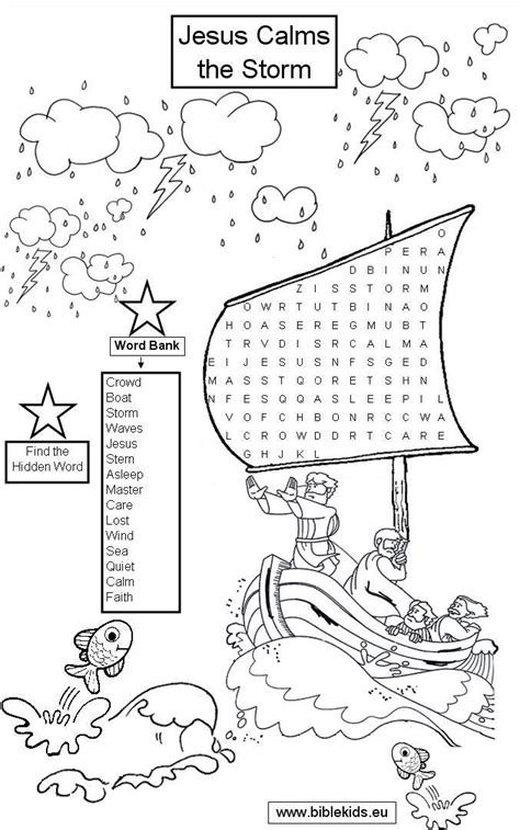 Jesus Calms The Storm Coloring Pages  Coloring Home