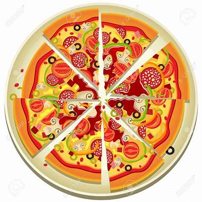 Pizza Clipart Whole Clip Slices Plate Vector