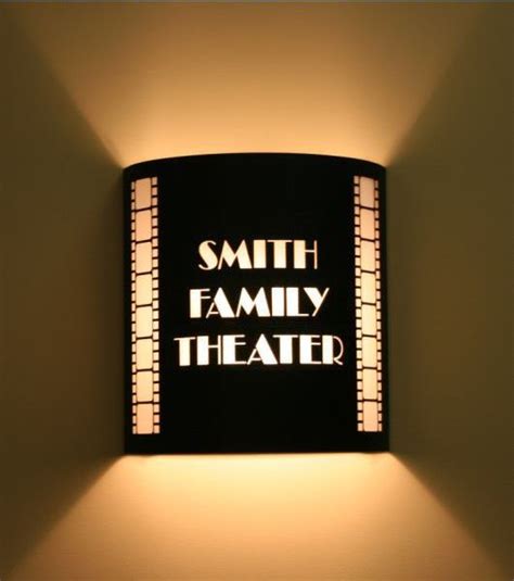 Custom Theater Sconce With Vertical Filmstrips Stargate Cinema Home