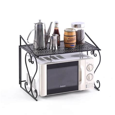 The strong iron construction with exquisite design, it is sturdy, durable and fashionable. Metal Microwave Oven Rack /Shelf Kitchen Shelves Counter and Cabinet Shelf by Dazone - Walmart ...