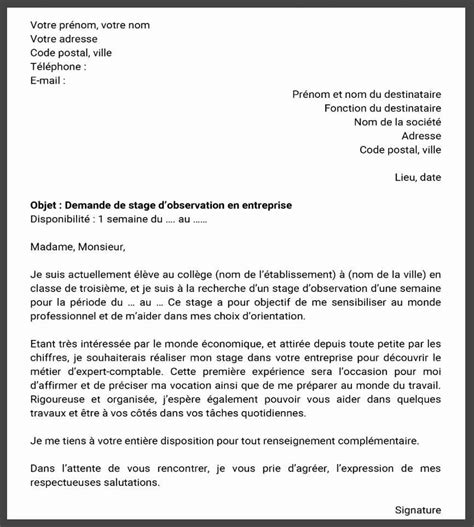lettre de demande de stage en entreprise – Recherche Google  Lettre de