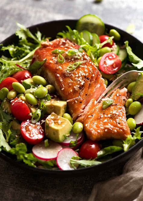 Salmon Salad With Asian Ginger Sesame Dressing Recipetin Eats