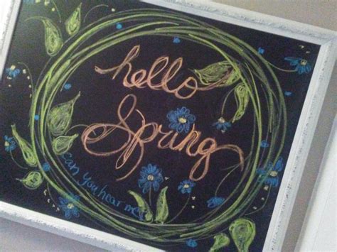 Spring Chalkboard Hello Springcan You Hear Me Spring Chalkboard