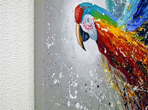 Parrot In Flight By Olha Darchuk 2020 Painting Oil On Canvas