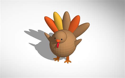 3d design thanks giving turkey thanksgiving tinkercad