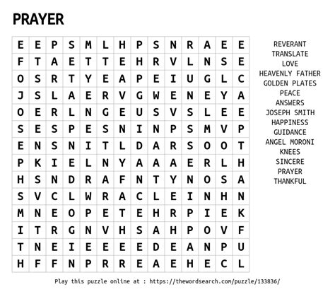 Start studying crossword puzzle religion. PRAYER Word Search