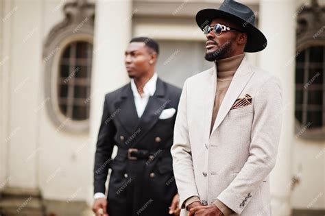 Premium Photo Two Fashion Black Men Fashionable Portrait Of African