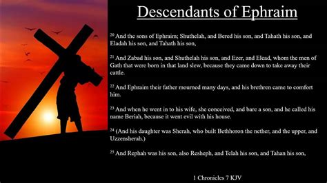 1 Chronicles 7 Kjv Descendants Of Ephraim Youtube