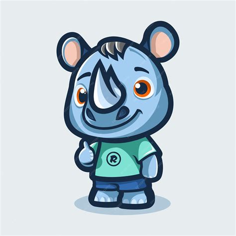 Premium Vector | Blue rhino mascot logo design