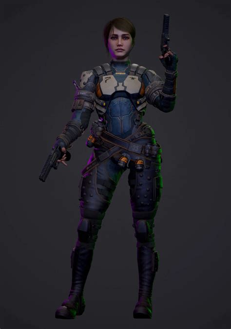 Real Time Female Mercenary Flippednormals