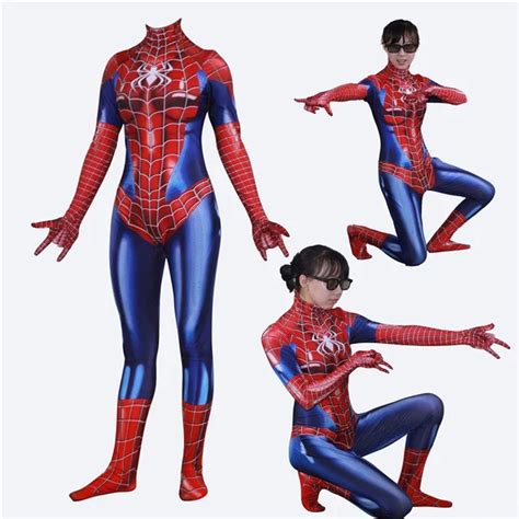 mary jane spider girl 3d print spandex spider woman cosplay costume zentai bodysuit jumpsuit