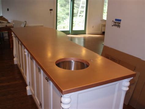 Matte Copper Countertop For A Kitchen Island