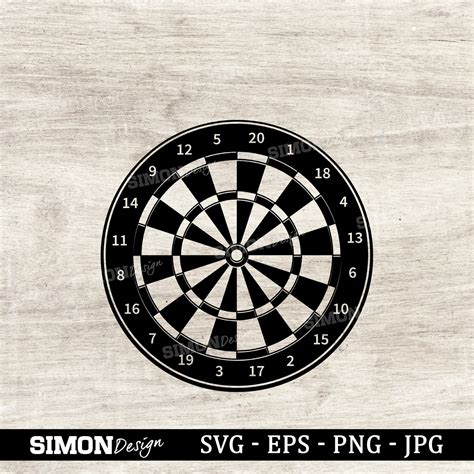 Dartboard Svg Dart Game Svg File Dartboard Illustration Etsy