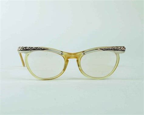 1950s Zylite Aluminum Winged Cat Eye Horn Rim Eye Glasses Etsy Vintage Eyewear Glasses